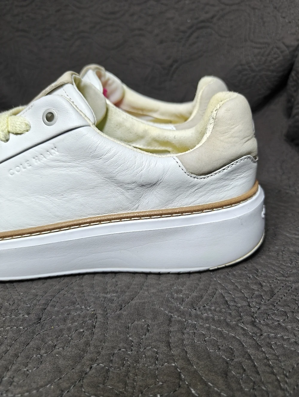 Cole Haan GrandPrø Topspin White Leather Casual Sneaker Lace Up Women's Shoe 8.5